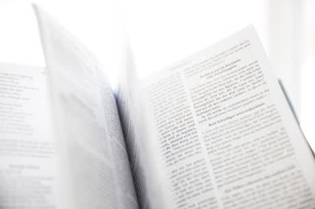 Bible open in worship